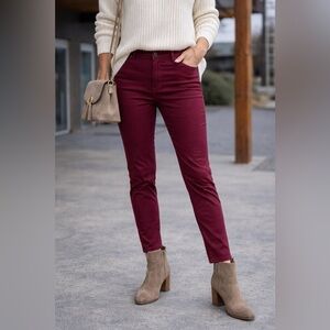 🆕 United Colors of Benetton | Burgundy Wine Colour Stretch Jeans | Size 6 | NWT